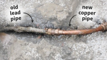 Lead to copper pipe conversions are dangerous.  